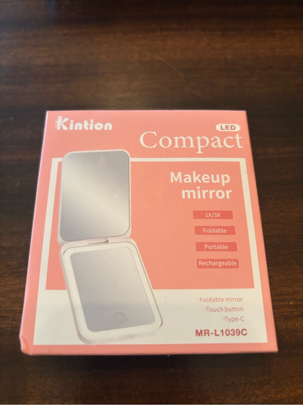 Compact LED Makeup Mirror - Mint Green